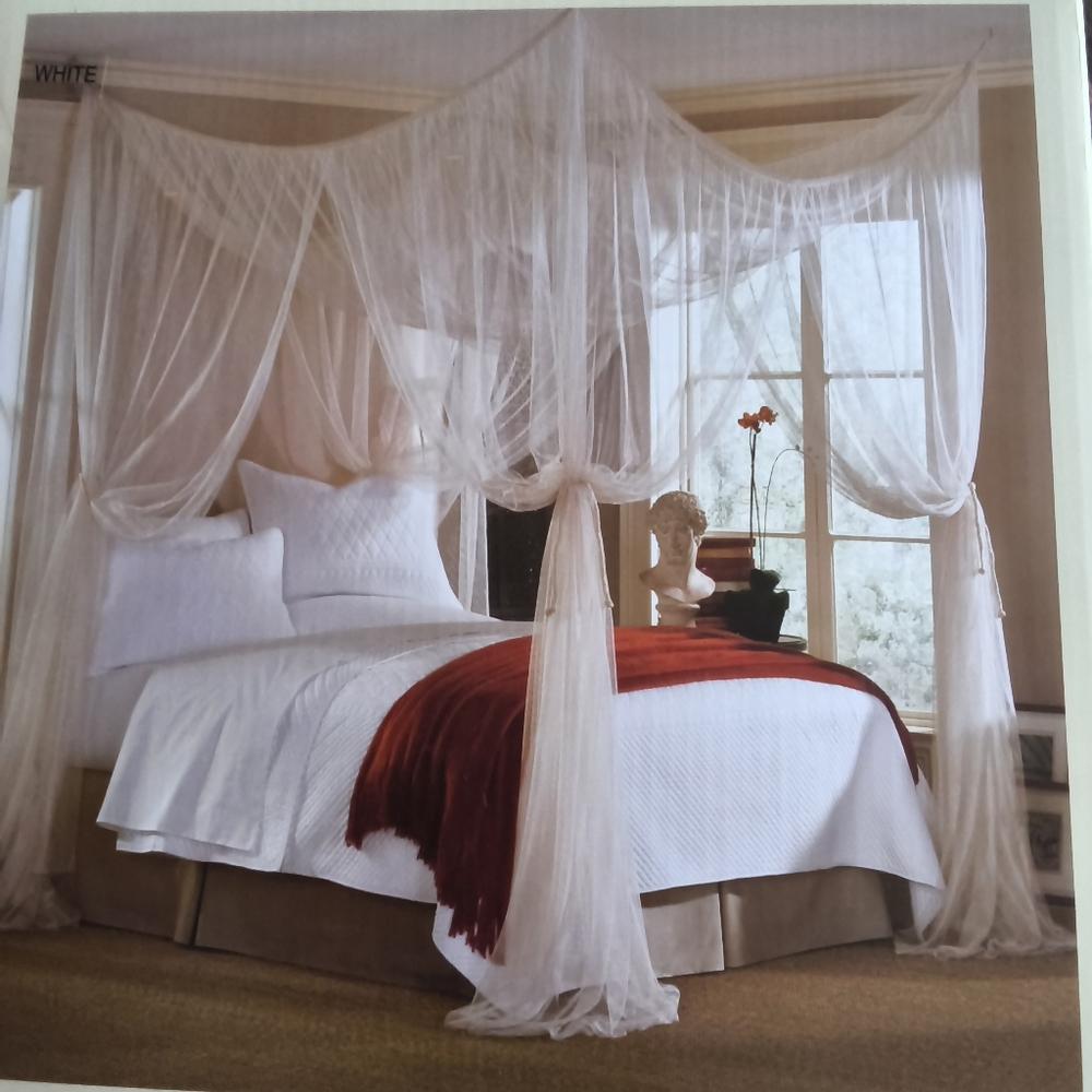 Mombasa Majesty Canopy One Size Bed Mosquito Netting Sheer White NEW